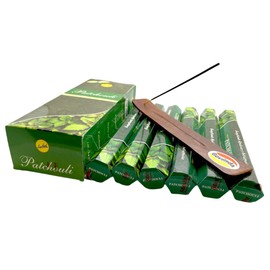 Govinda Patchouli Incense Sticks Bundle (1 Set of 120 Sticks, 1 Incense Holder)