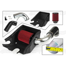 Rtunes Racing Cold Air Intake Airflow Induction Kit System with Heat Shield Kit + Filter Combo Compatible for 2013-2021 A3 / Golf/Passat EA211 Engine only (Red)