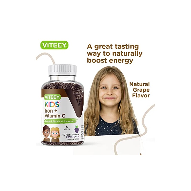 Viteey Gomitas Hierro Niños Vitamina Apoya Energía Formulación Células Sanguíneas