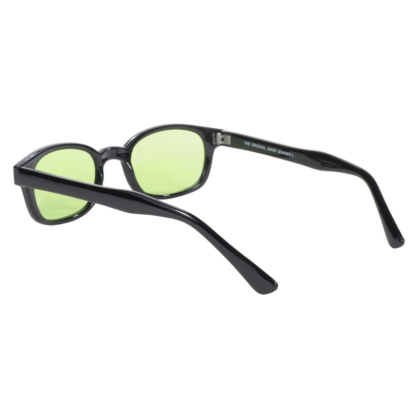 Pacific Coast Original KD's Biker Sunglasses (Black Frame/Green Lens)