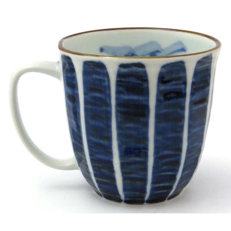 波佐見焼 舘山 刷毛山水 軽々 マグカップ 青