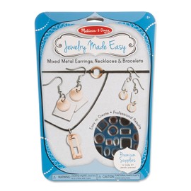 Melissa & Doug Jewelry Made Easy Mixed Metal Earrings, Necklaces, and Bracelets - Jewelry-Making Set