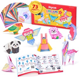 Joycat Origami Paper Kit For Kids,180 Sheet 5.5x5.5"Colorful Paper,73 Unique & Unicorn Style with Instruction Book,Art&Crafts Supply set for Ages 5-12 girl,Ideal DIY & Educational Toy,Gift For Kids