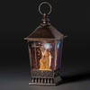 Roman 8.5" Brown LED Swirl Holy Family Lantern Christmas Tabletop