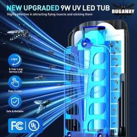 Bugaway Trap Indoor Plug in Fruit Fly Traps for Indoors with 9w Night UV Light, Flying