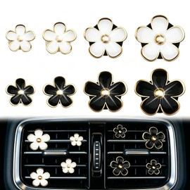 8 Pcs Car Air Fresheners Vent Clip, White & Black