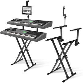 IA Stands ECT12 Adjustable X-Style Dual Keyboard Stand
