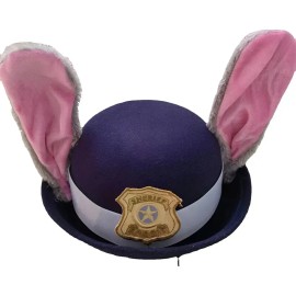 Sombrero Judy Hopps Estilo Policía Con Detalle De Lazo Y Orejas Grises - Solo Accesorio