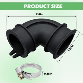 WD24X33918 Dishwasher Circulation Pump To Sump Elbow Hose With Clamps Compatible with GE Dishwashers, Replace AP7219295, 28877182, Includes Two Clamps