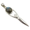 SilverStarJewel Colgante de Diosa labradorita azul, 5,8 cm, plata fina