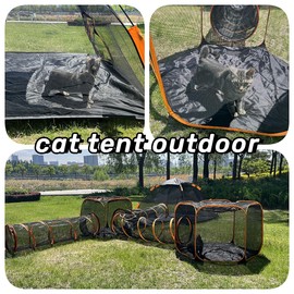 Catio Outdoor Cat Enclosures for Indoor Cats, 6-in-1 Outside Large Playground Include Portable Cat Tent and Tunnel, for Cats and Other Pets