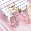 Pink Blue White Initial Letter Keychain Gift for Women Girls