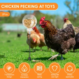 AwObEpl 2 Pack Peck Toy Lightweight Chicken Treat Dispenser Interactive Chicken Slow Feeder Toy for Hens Ducks Large Birds Parrots