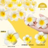 Crowye 120 Pcs Artificial Plumeria Flower Hawaiian White Foam Frangipani
