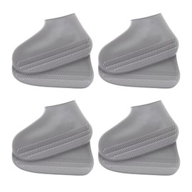 ciciibear Shoe Cover, Waterproof, Non-slip, Rain Boot Cover, Lightweight, Stretchable, Durable, Portable, Convenient to Carry, Waterproof Shoe Cover, For Work or School Commutes, Unisex, Gray *4, S