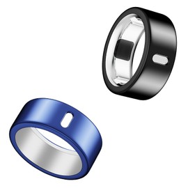 Cover Compatible for Oura Ring 4/Gen 3 Horizon/Gen 3 Heritage,Charging Directly,Ultra-Thin Rugged TPU Polished Elastic Ring Finger Sleeve Protector for Workout Gym Women Men -Black+Blue -Size 8