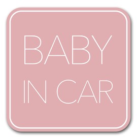 Baby Car Magnet (Simple Design) Baby in Car Baby On Board Sticker Sign Pink (Magnet)