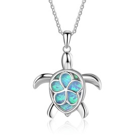 kelistom Sea Turtle Pendant Necklace for Women Men Silver Plated Link Chain Animal Jewlery