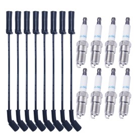 Jaxivo Platinum Iridium Spark Plug Wires Set 9748HH 8.0mm 8PCS+41-962 Spark Plugs 8PCS for 1999-2007 Chevy Silverado Tahoe Suburban, Yukon Sierra, Escalade Tune up Kit; Motor 4.8 5.3 6.0-Pack of 16
