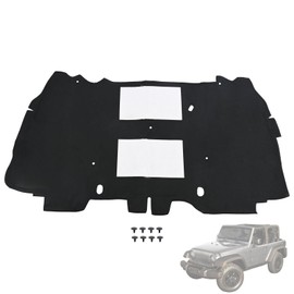 Hood Engine Insulation Pad Compatible with Jeep Wrangler JK 2007-2017 Car Heat Sound Deadening Insulation Cotton Mat Hood Liner Fireproof Rug