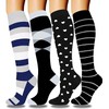 DRESHOW 4 Pairs of Compression Socks for Women, Men, Support