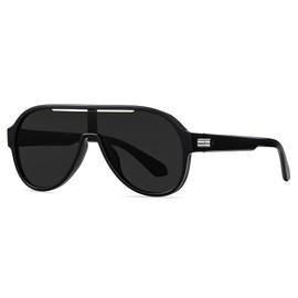 Cyxus P1131 Over Sunglasses, One-Piece Polarized Lenses, UV Protection, Ultra Lightweight, TR90 Material, For Fishing, Driving, Unisex, Fashionable, 01-black