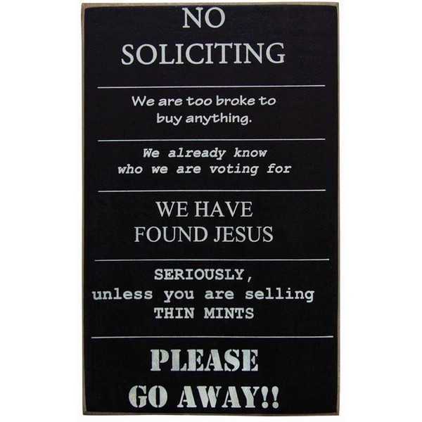 Collins No Soliciting Sign