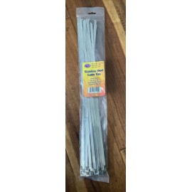 Western Pacific Trading 30424 .30” X 20” 304 Stainless Steel Cable Ties (50)