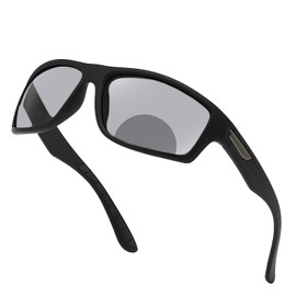 Sports Transition Readers Sunglasses Wrap Around Readers Photochromic Bifocal Reading Glasses For Men and Women (black, 1.75, x)