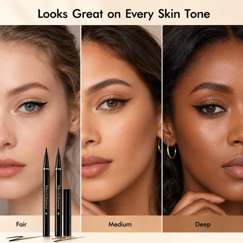 6 Black+ 6 Brown Liquid Eyeliner Pencil Sets for Women