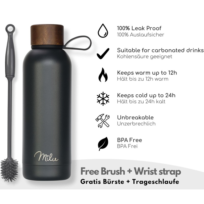 Milu Thermos Flask, 500 ml, 750 ml, 1 Litre, Insulated