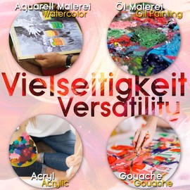 Tritart Paint Brush Set 25 High-Quality Acrylic Brushes Watercolour Brush Gouache Brush Oil Painting Brush etc. 2 Blending Pallets Synthetic Brush Set