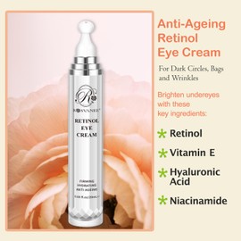 ROSVANEE Retinol Eye Cream, Daily Anti-Aging Under Eye Cream with Hyaluronic Acid, Vitamin E, Niacinamide to Fight Eye Puffiness, Fine Lines, Wrinkles, & Dark Circles, 20ml