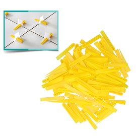 100pcs Wedges Tile, Yellow HDPP Reusable Floor Tiles Tool Leveler Spacers for Increase Flatness Ensure Uniformity