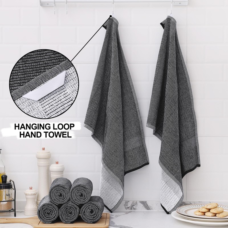 smiry Premium Kitchen Towels(18"x 28", 6 Pack), Large Cotton Dish