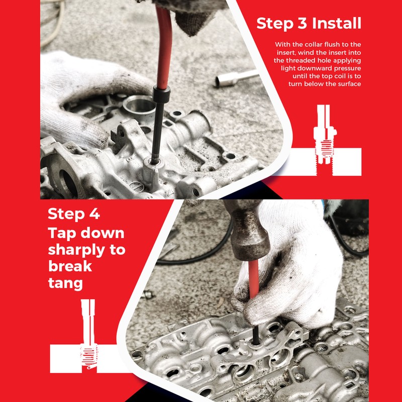 M8x1.25 Thread Repair Tool Helical Threaded Inserts Kit High Speed