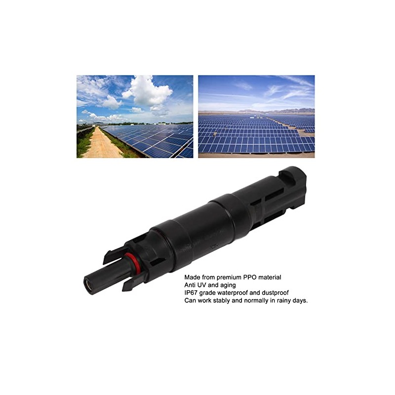 2 conectores solares, 20A IP67 resistente al agua MC4 portafusibles
