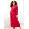 Only Necessities Women's Plus Size Smocked Velour Long Robe -