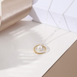 ALoveSoul 21st Birthday Gifts for Women - 925 Sterling Silver 2 Interlocking Circles Necklace, Gifts for Her, Birthday Gifts Ideas