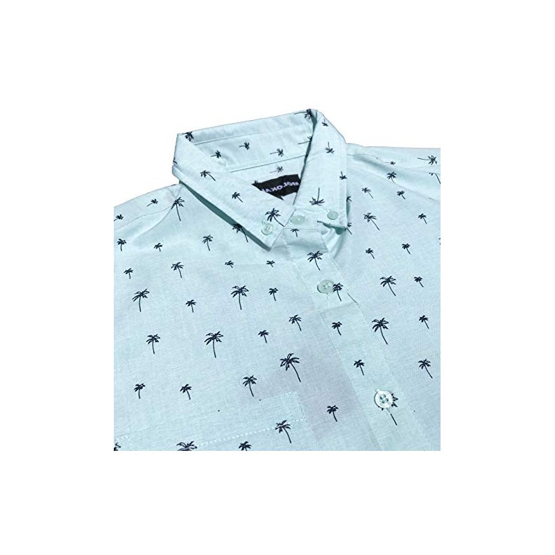 Molokai Fun Novelty Button Down Shirts (Palm Trees Pattern (Mint
