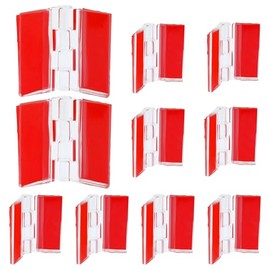 Hitefu 12 Pcs 30 * 35mm Clear Acrylic Hinges, Invisible Self Adhesive Hinge Kit for Aquarium Lids, Cabinets, Display Stands & DIY Furniture