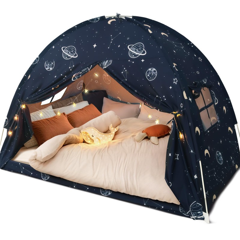 Toddler Bed Tent Full, Space Canopy Indoor for Kids Boys,