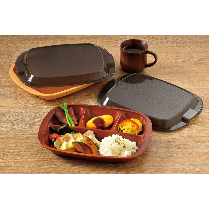 Tatsumiya Ieben Wood Grain Uchiben Khaki/Black Size: Approx. W10.2 inches