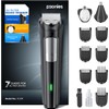 Beard Trimmer Hair Clippers Men, Nose & Ear Trimmer, 9-in-1 Body Groomer Men Kit, Cordless Rechargeable Hair Clippers with 7 Limit Combs, Stainless Steel Blades, 100% Waterproof Extra Long Life