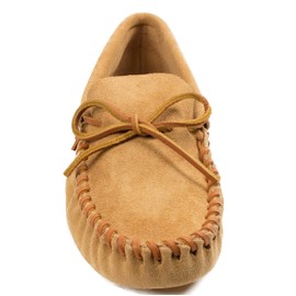 Minnetonka Men's Leather Laced Soft Leather Sole Moccasin,Tan,6.5 M US