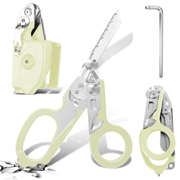 6 In 1 Emergency Shears, Stainless Steel Foldable Trauma Shears