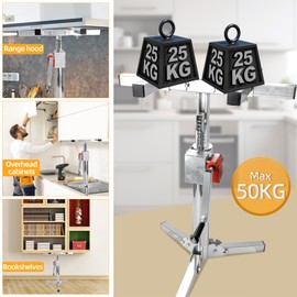 Helivivfy Cabinet Lift Jack-Cabinet Mounting Brackets Made of Stainless Steel，Bracket for Static Loads Up to 150kg，Two Lifting Options for Cabinet Lift Jack