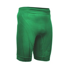VibroShield Men's Compression Shorts, Compression Shorts, Short Tights, Compression Shorts with 18 Fabric Structures, 2-Layer Functional Fabric, Drawstring, Green, S