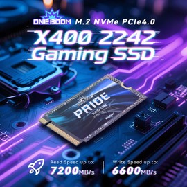 KingSpec ONEBOOM 1TB PCIe 4.0 M.2 2242 SSD - Read Speed up to 7200MB/s, TLC 3D NAND Internal NVMe SSD, Compatible with Legion go, Laptops, Desktops