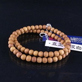 Thousands Thread 繍院 Genuine Pipal (India) 白檀 (byakudan/Sandalwood) Double Ring Bracelet/Bracelet 念珠, Prayer Beads 6 mm 3 Sizes